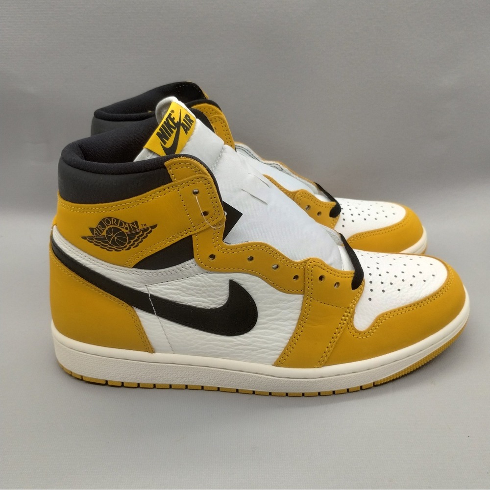 Nike Air Jordan 1 Retro High OG Yellow Ochre White Black DZ5485-701‎ Mens 9.5